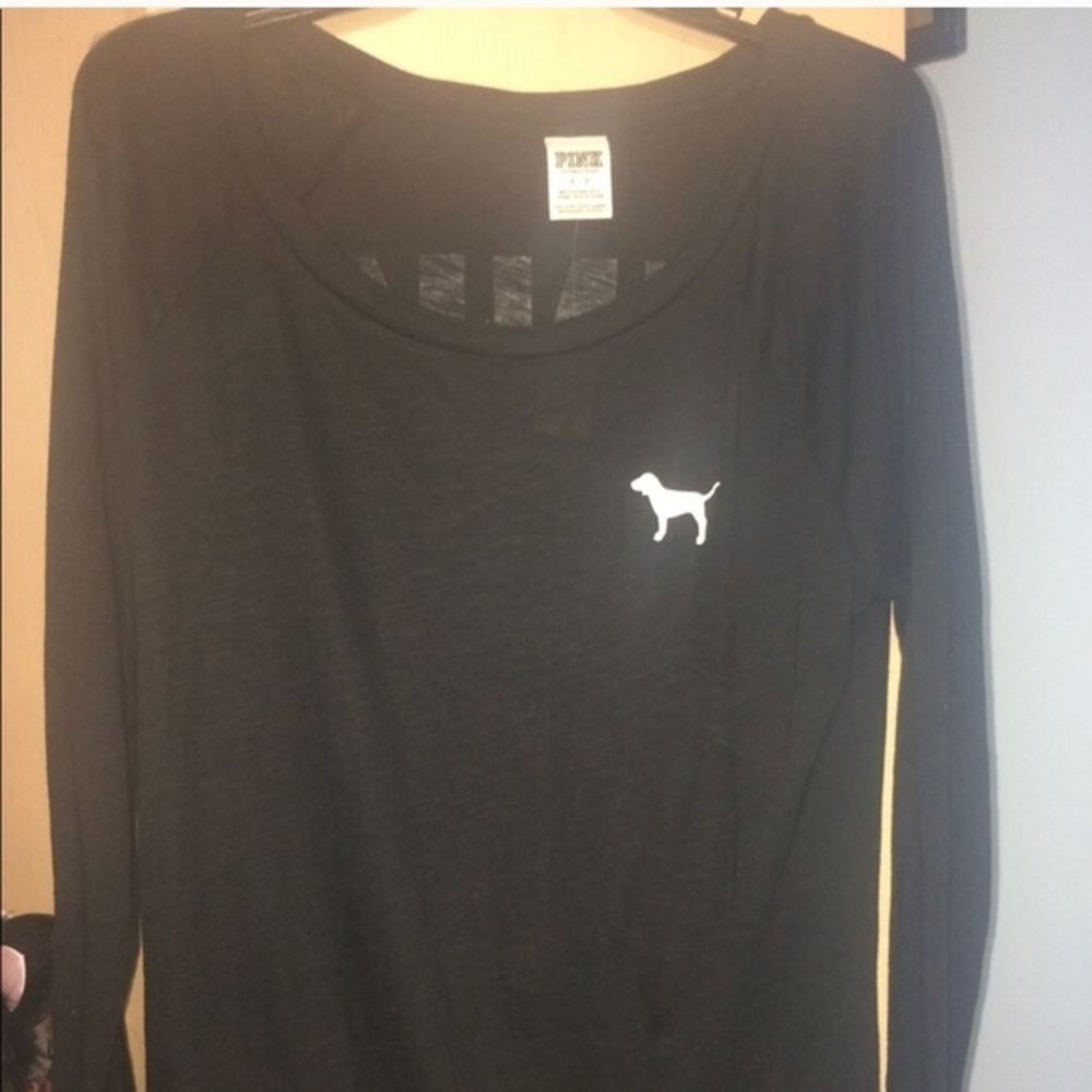 ๐ VS Pink Black Long Sleeve Logo On Back S - Picture 8 of 9